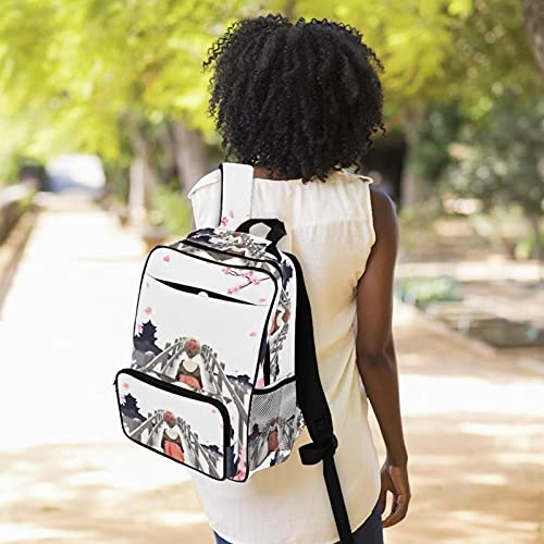 LORVIES Japanese Kimono Woman School Bag for Student Bookbag Women Travel Backpack Casual Daypack Travel Hiking Camping