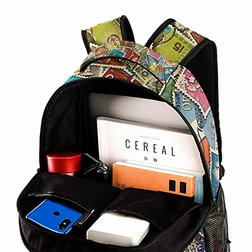 LORVIES Old Vintage Japanese Mix Stamp Lightweight School Classic Backpack Travel Rucksack for Girls Women Kids Teens