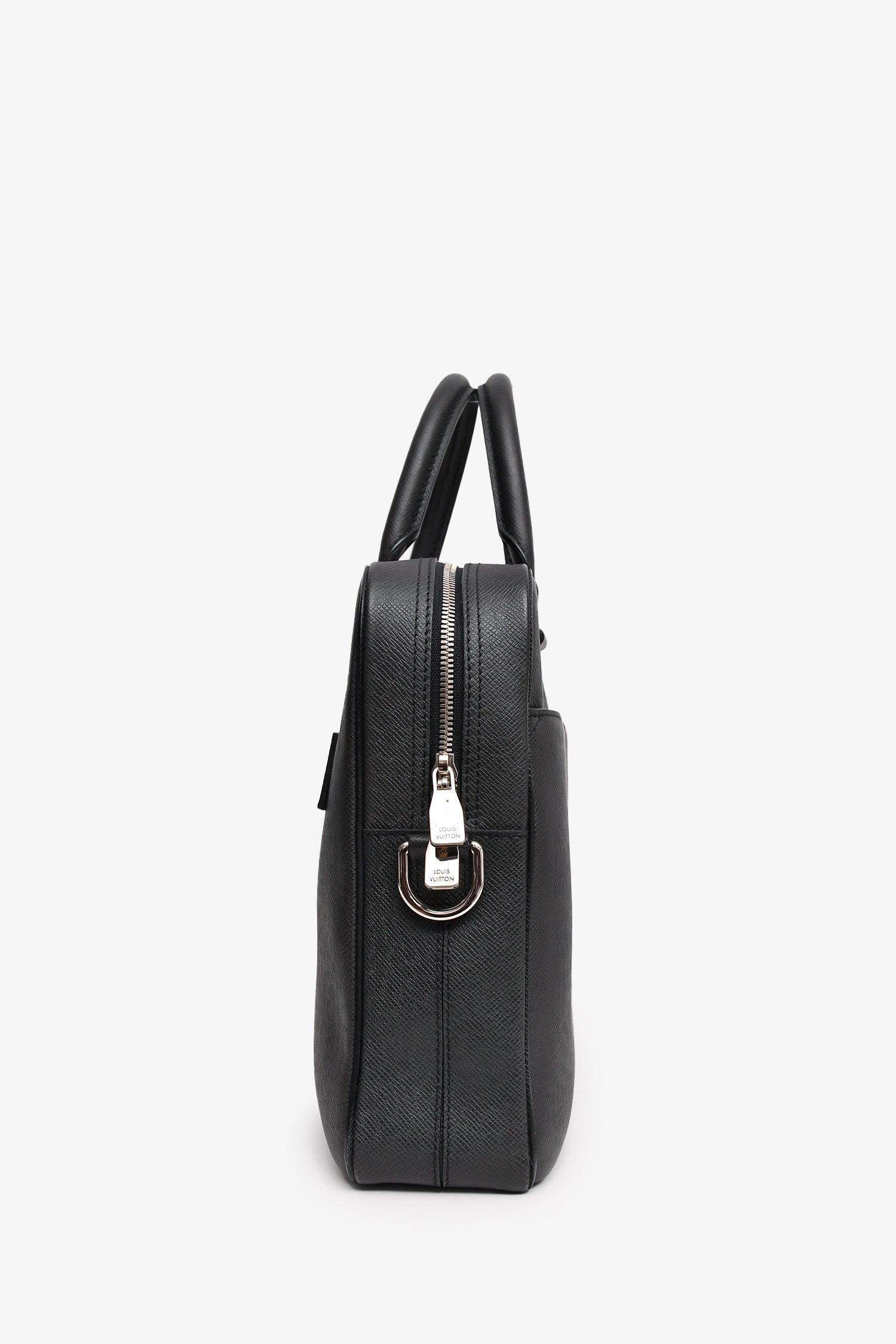 Louis Vuitton 2014 Black Leather Briefcase with Strap