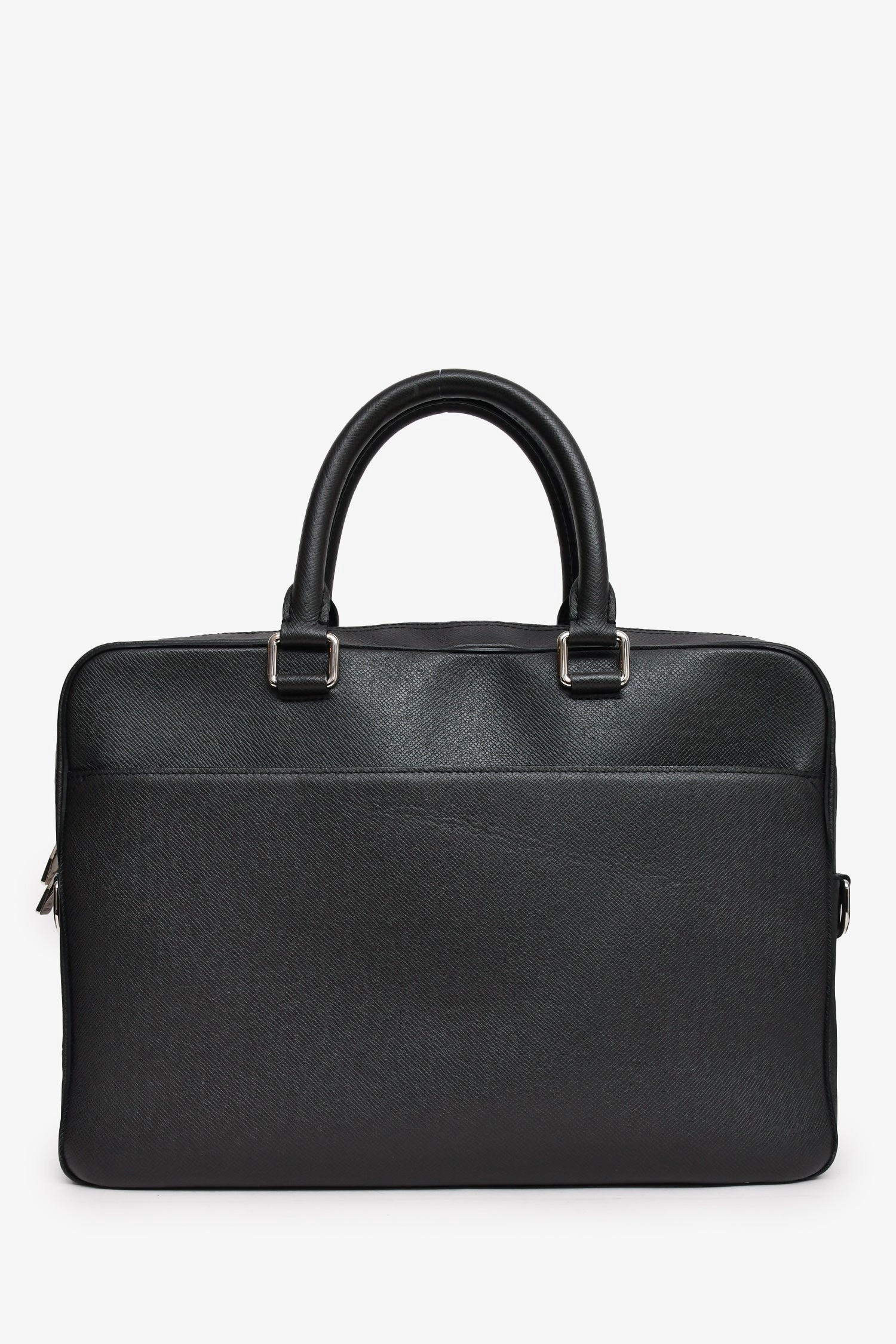 Louis Vuitton 2014 Black Leather Briefcase with Strap