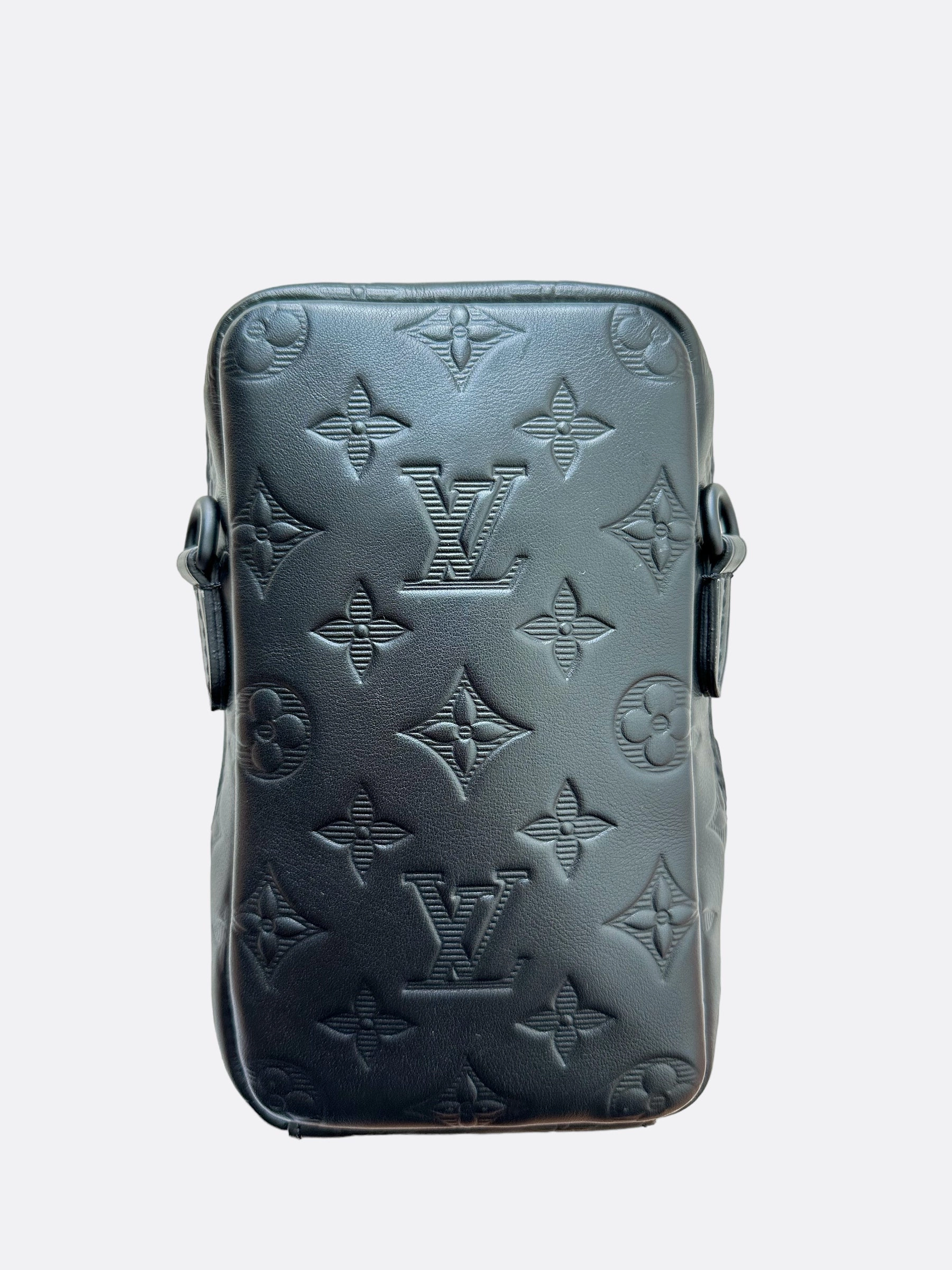 Louis Vuitton Black Shadow Monogram Double Phone Pouch NM