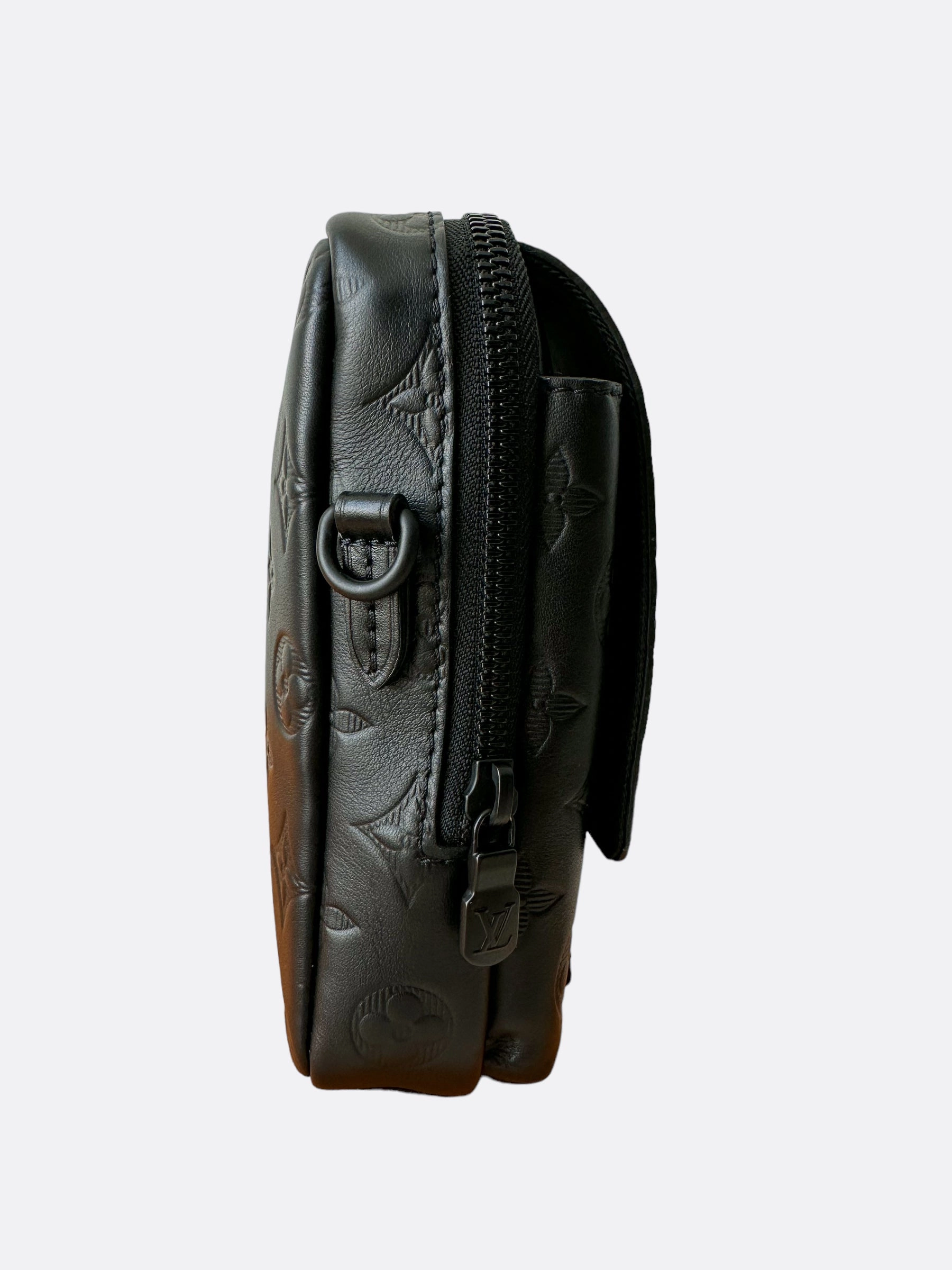 Louis Vuitton Black Shadow Monogram Double Phone Pouch NM