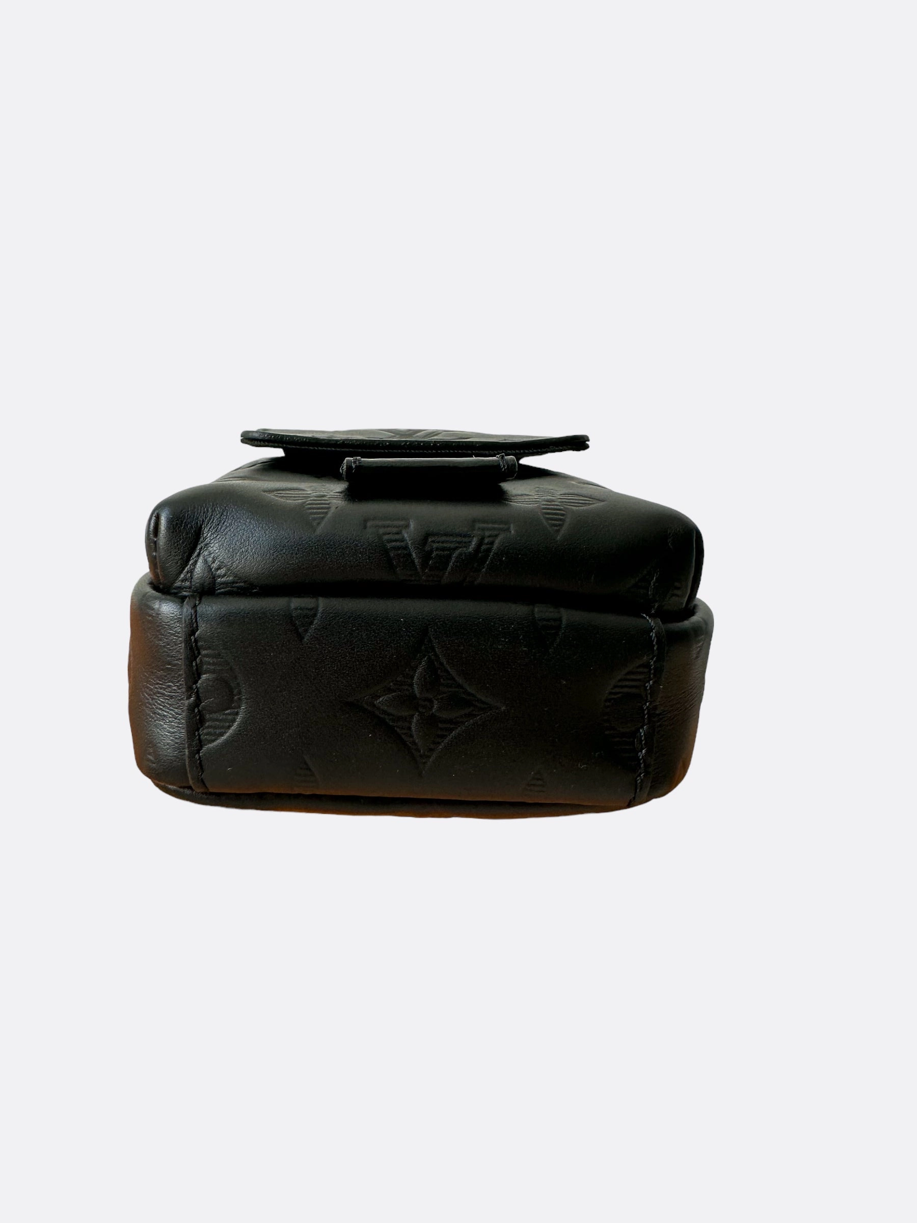 Louis Vuitton Black Shadow Monogram Double Phone Pouch NM