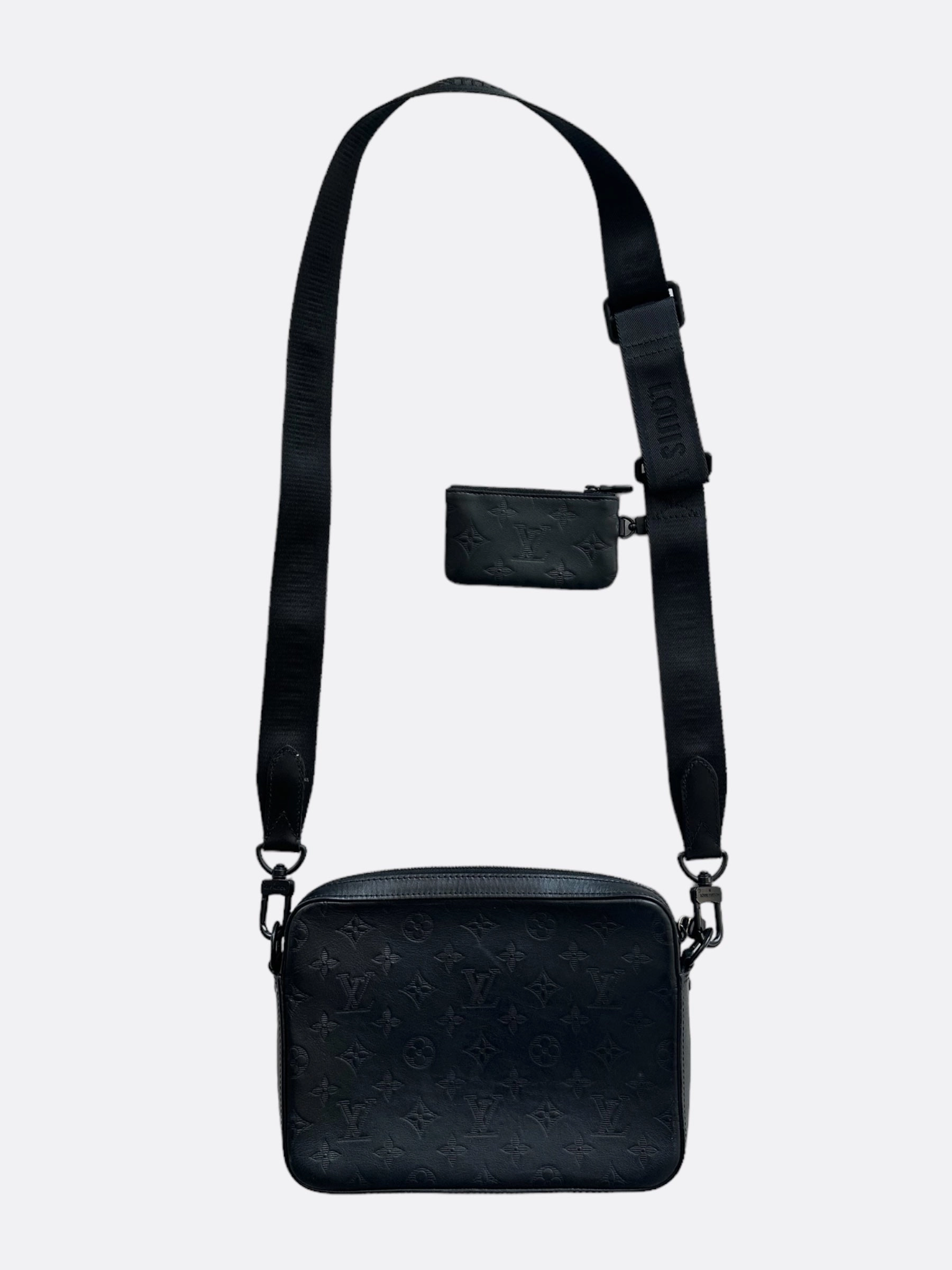 Louis Vuitton Black Shadow Monogram Duo Messenger