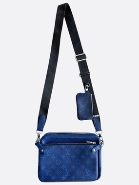 Louis Vuitton Blue Taigarama Monogram Trio Messenger Bag