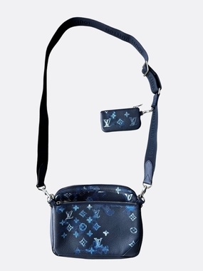 Louis Vuitton Blue Watercolor Monogram Trio Messenger