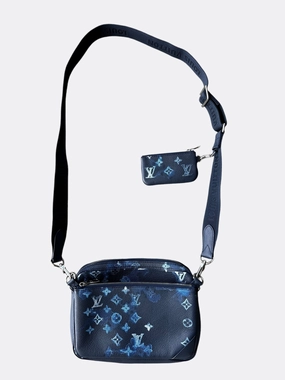 Louis Vuitton Blue Watercolor Monogram Trio Messenger