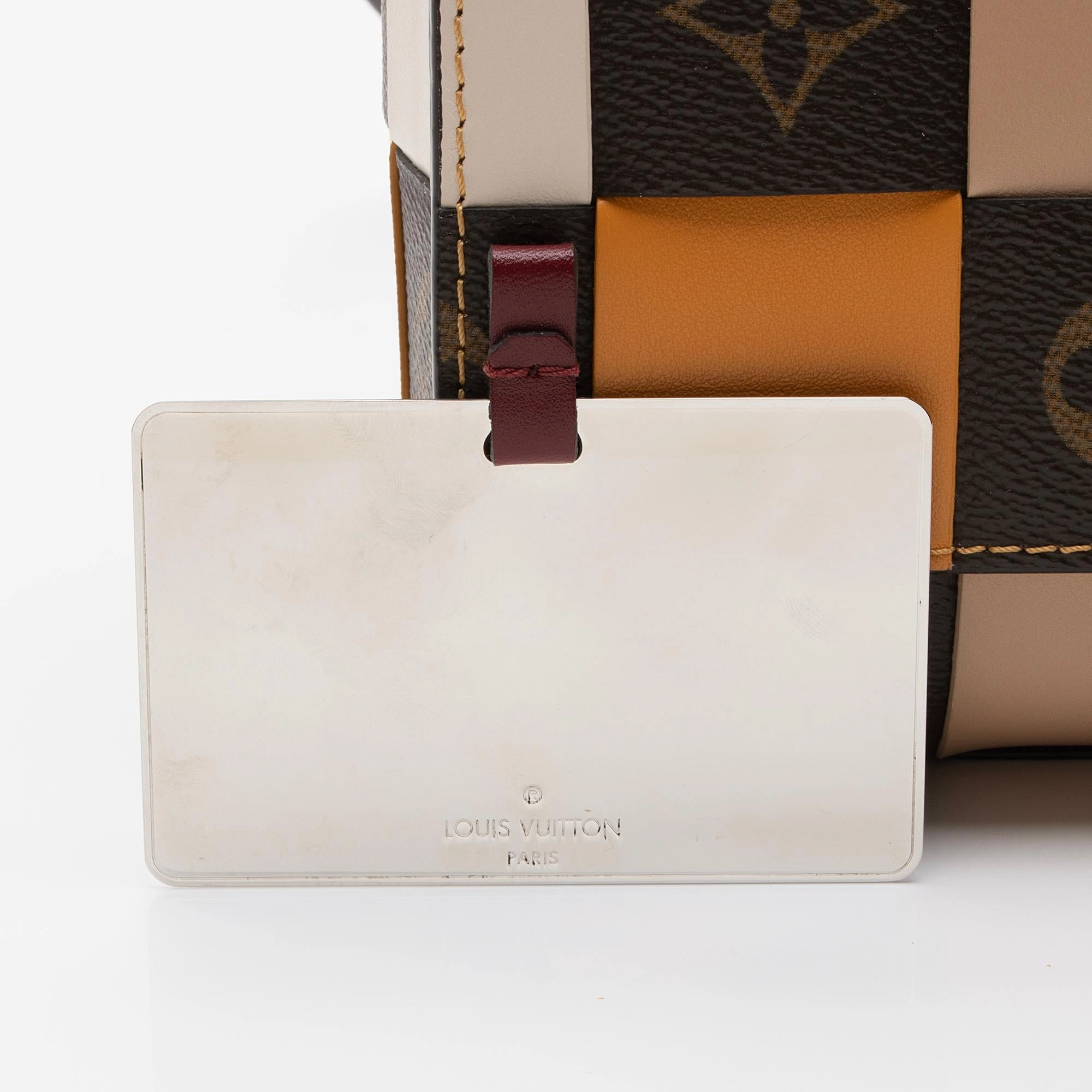 Louis Vuitton Calfskin Check Monogram Twist MM Shoulder Bag (SHF-m6U5mW)