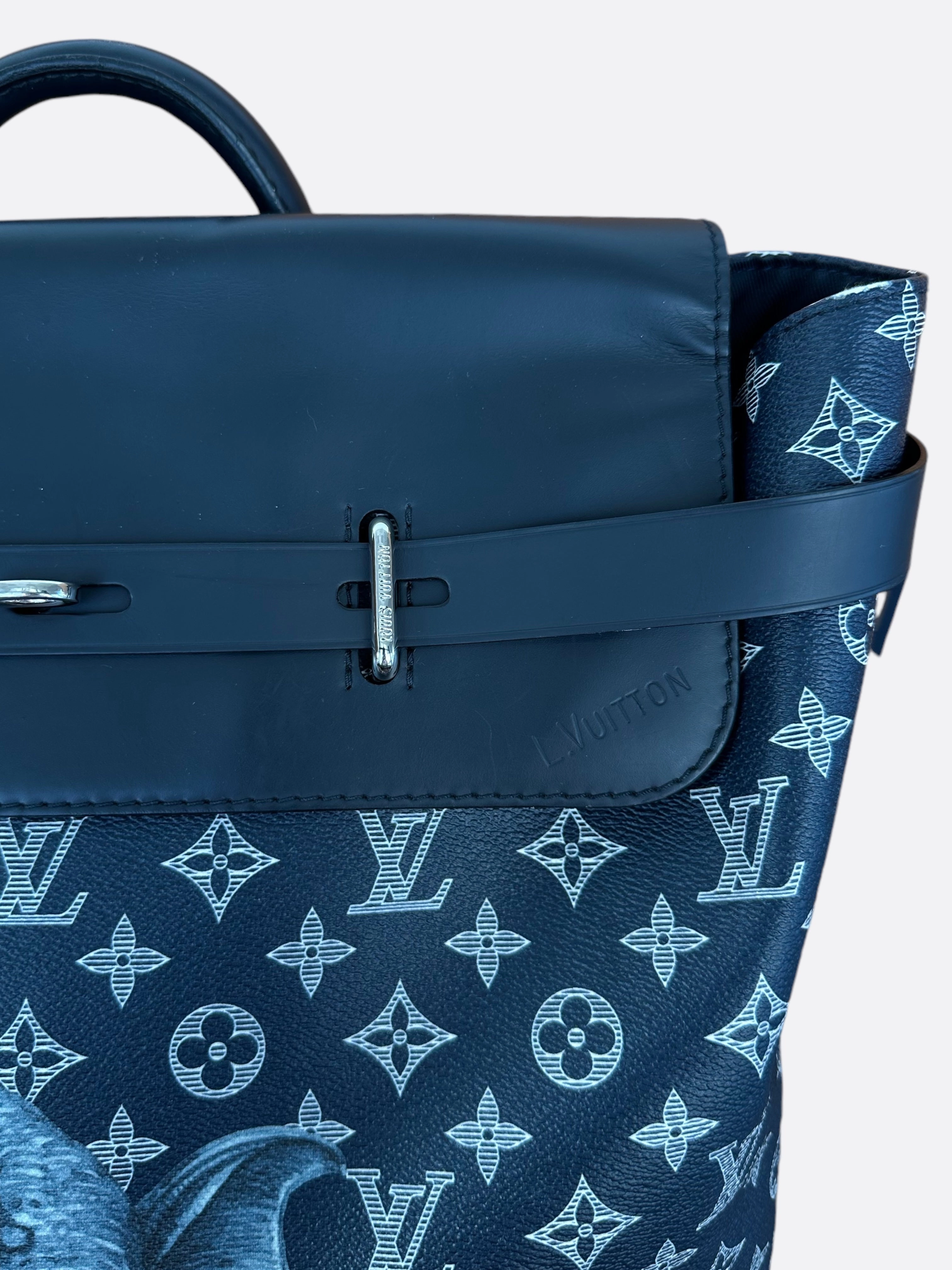 Louis Vuitton Chapman Brothers Navy Monogram Elephant Steamer Backpack