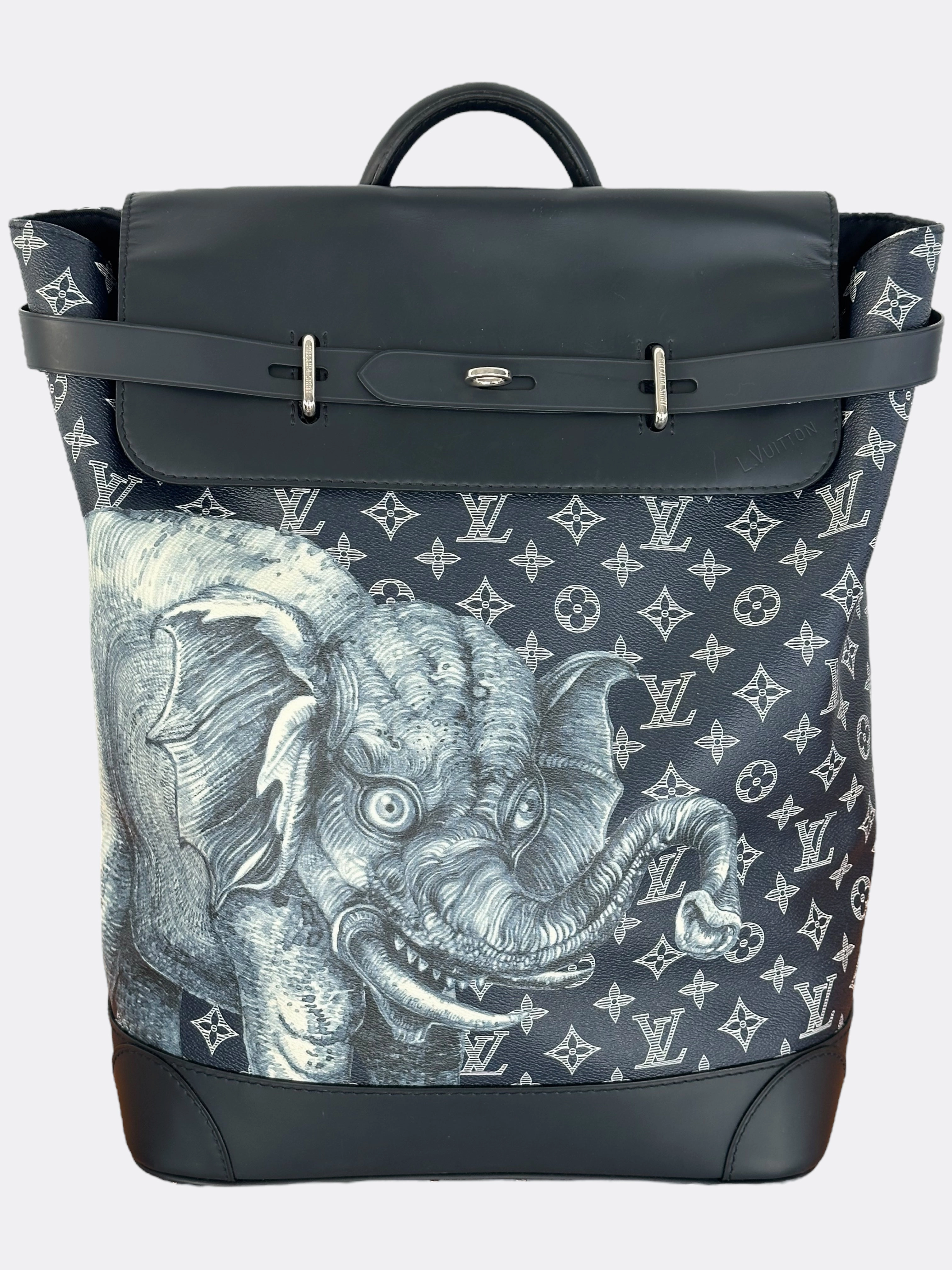 Louis Vuitton Chapman Brothers Navy Monogram Elephant Steamer Backpack