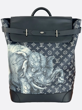Louis Vuitton Chapman Brothers Navy Monogram Elephant Steamer Backpack