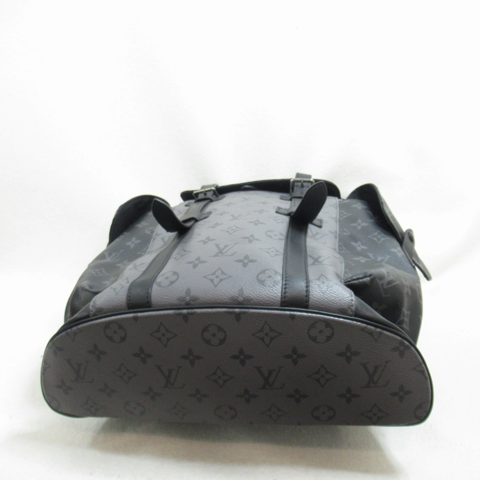 Louis Vuitton Christophers PM Backpack Bag PVC ted Canvas Monogram Eclipse Reverse  Grey M45419