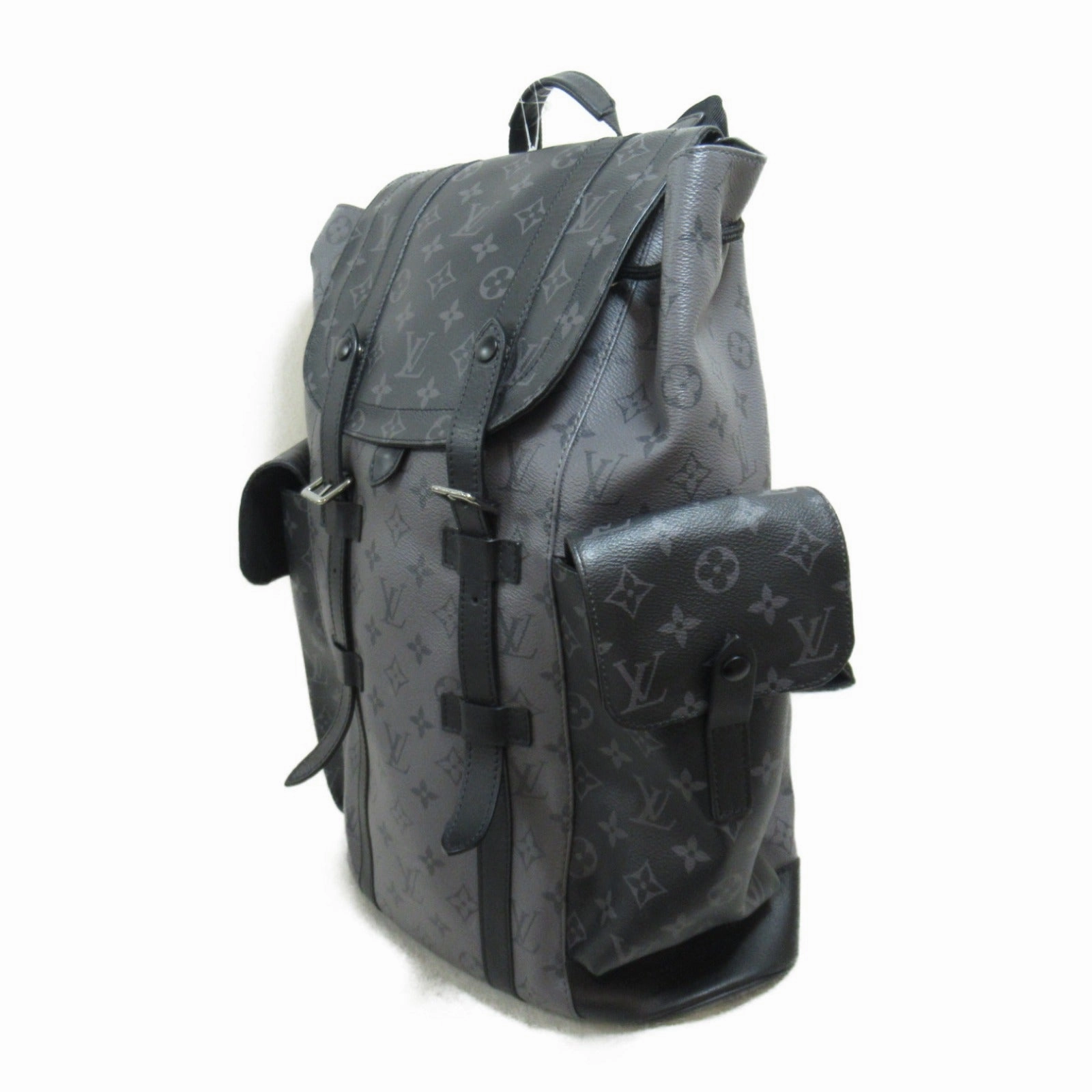 Louis Vuitton Christophers PM Backpack Bag PVC ted Canvas Monogram Eclipse Reverse  Grey M45419