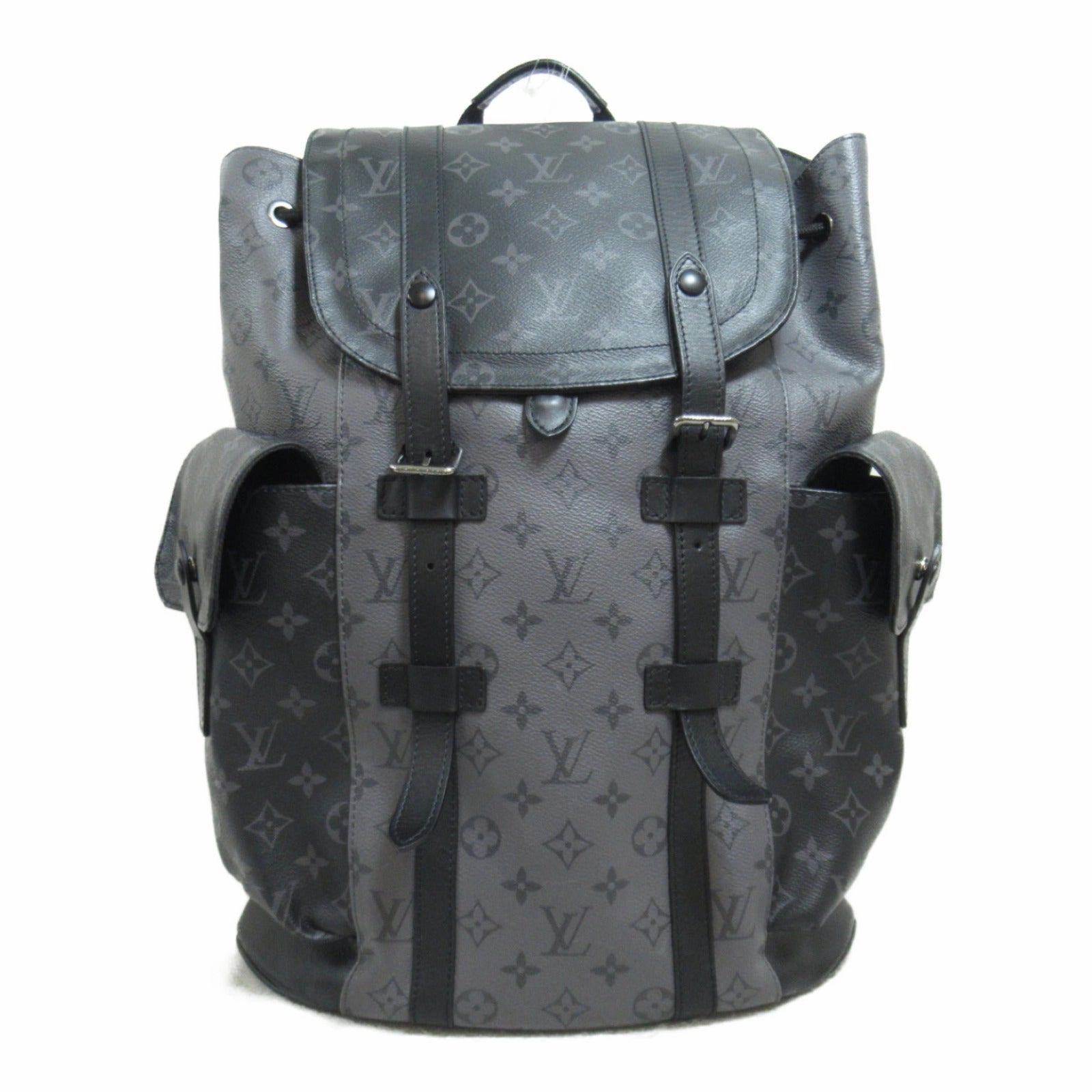 Louis Vuitton Christophers PM Backpack Bag PVC ted Canvas Monogram Eclipse Reverse  Grey M45419