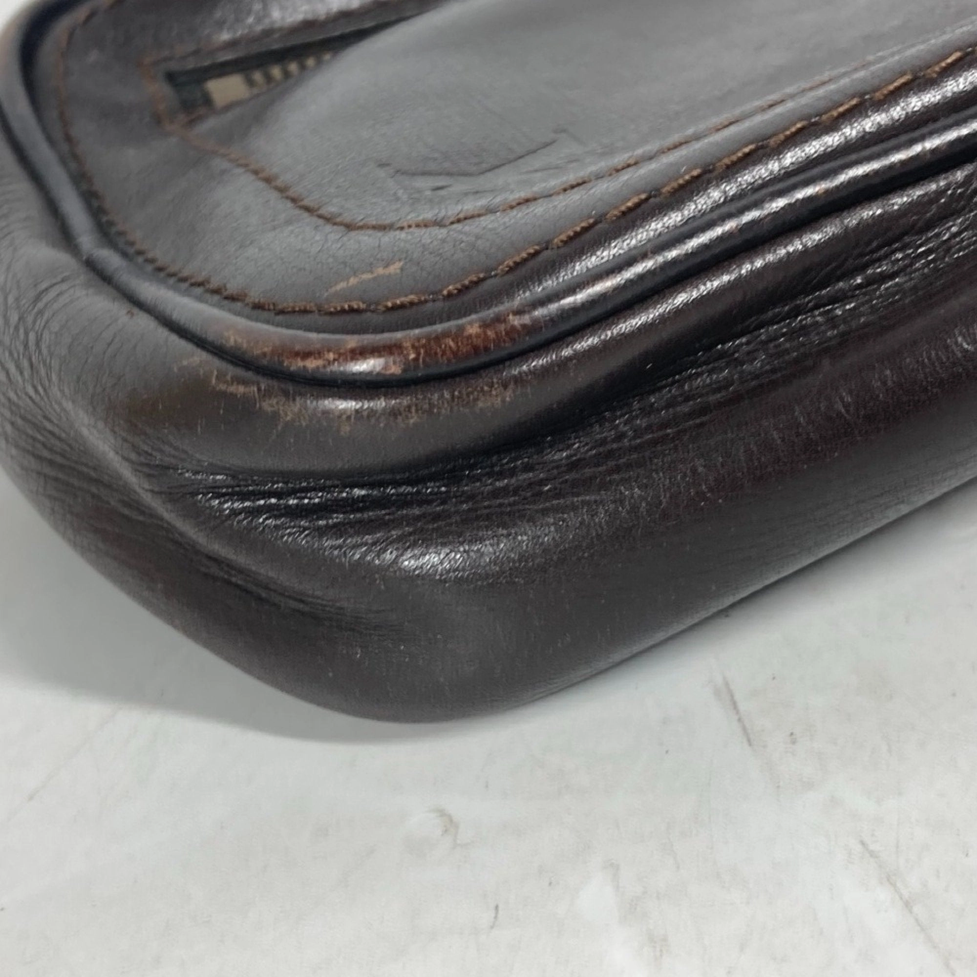 Louis Vuitton Coffee Utah Leather Handbag Sling Bag (Pre-Owned)