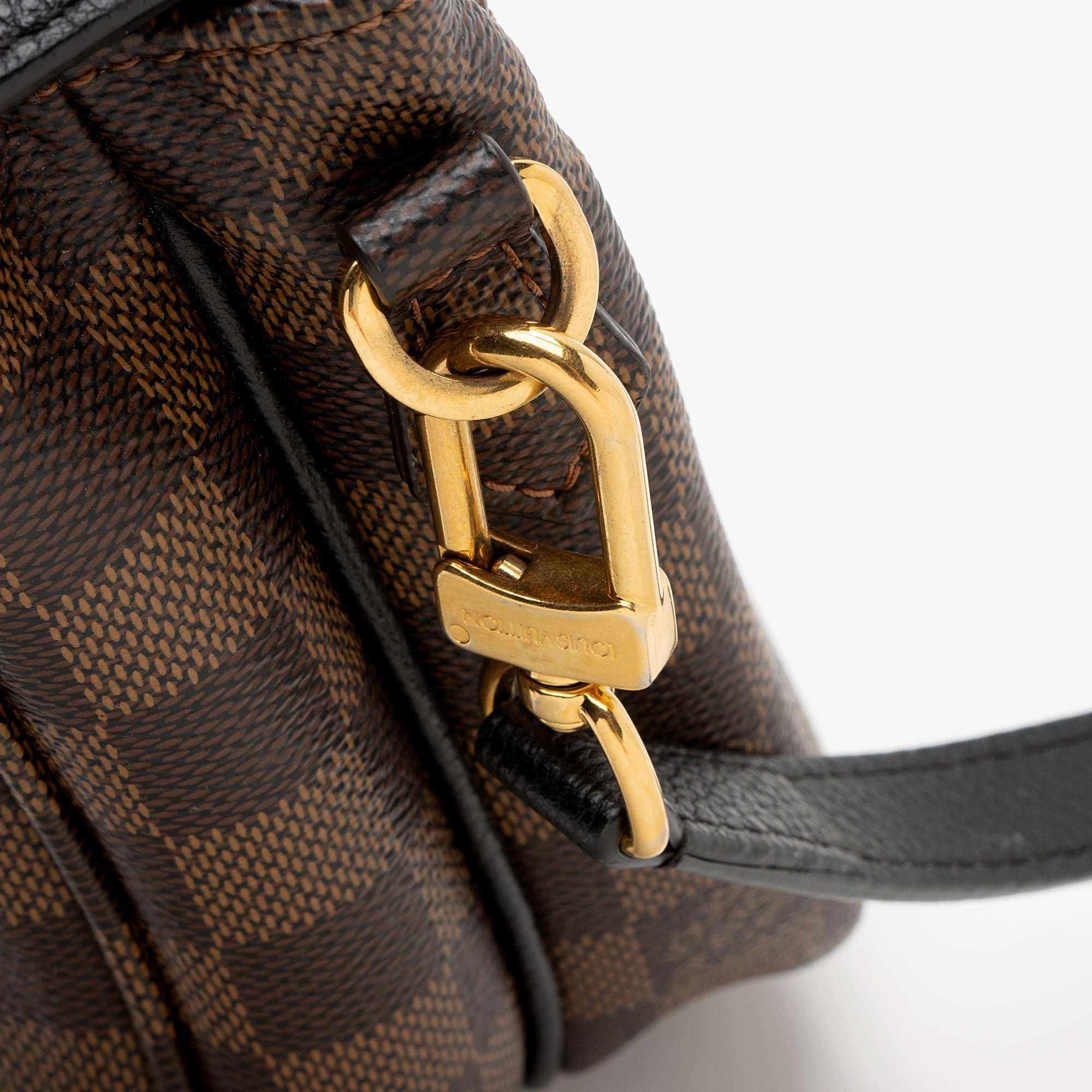 Louis Vuitton Damier Ebene Calfskin Clapton PM Shoulder Bag (SHF-1qRtRy)