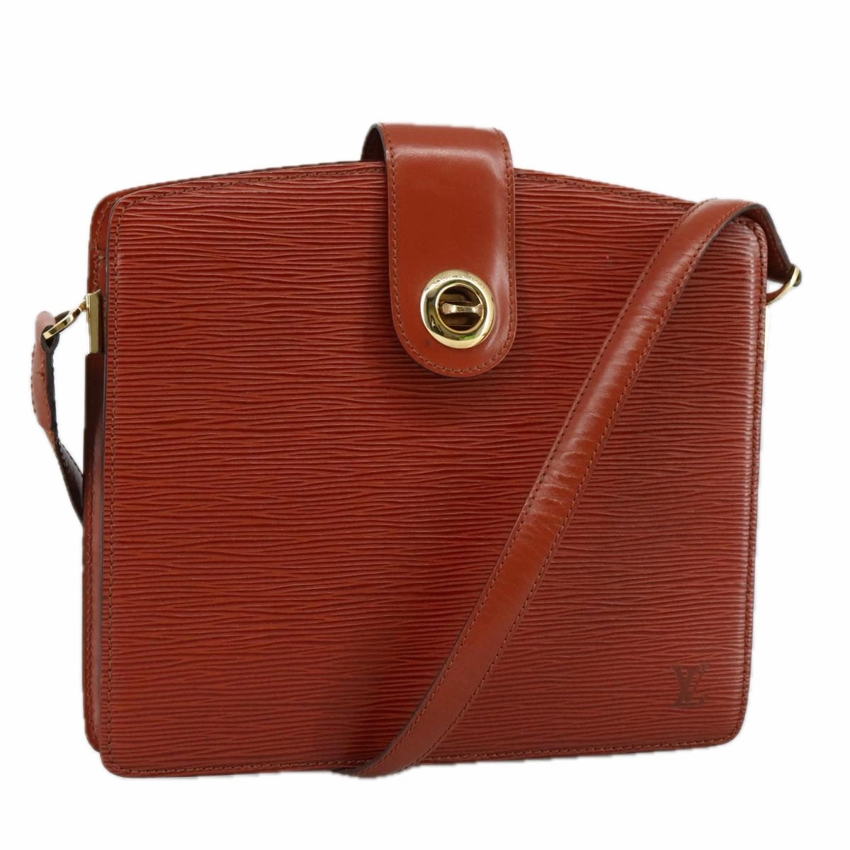 LOUIS VUITTON Epi Capuchin Shoulder Bag Brown M52343 LV 107064