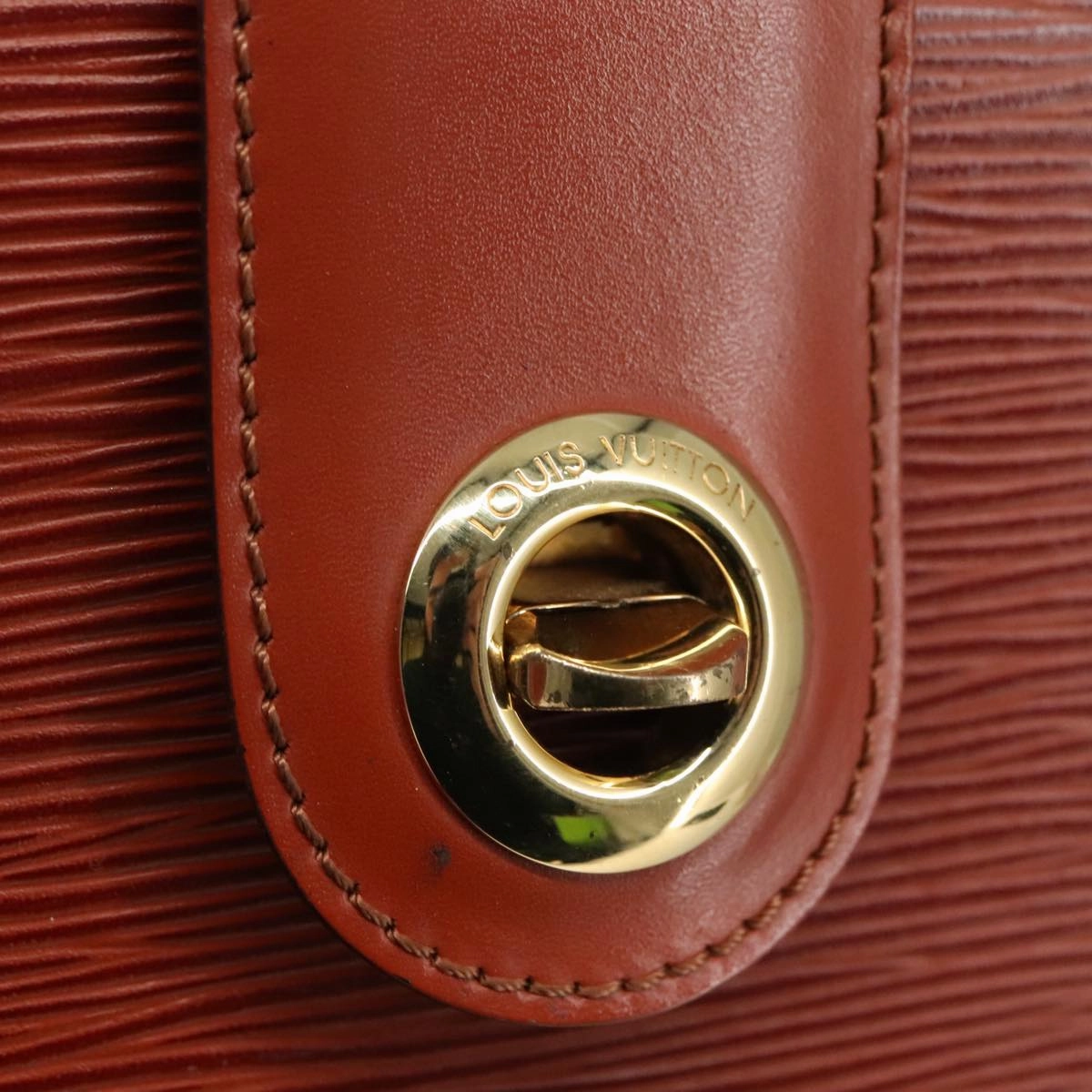 LOUIS VUITTON Epi Capuchin Shoulder Bag Brown M52343 LV 107064