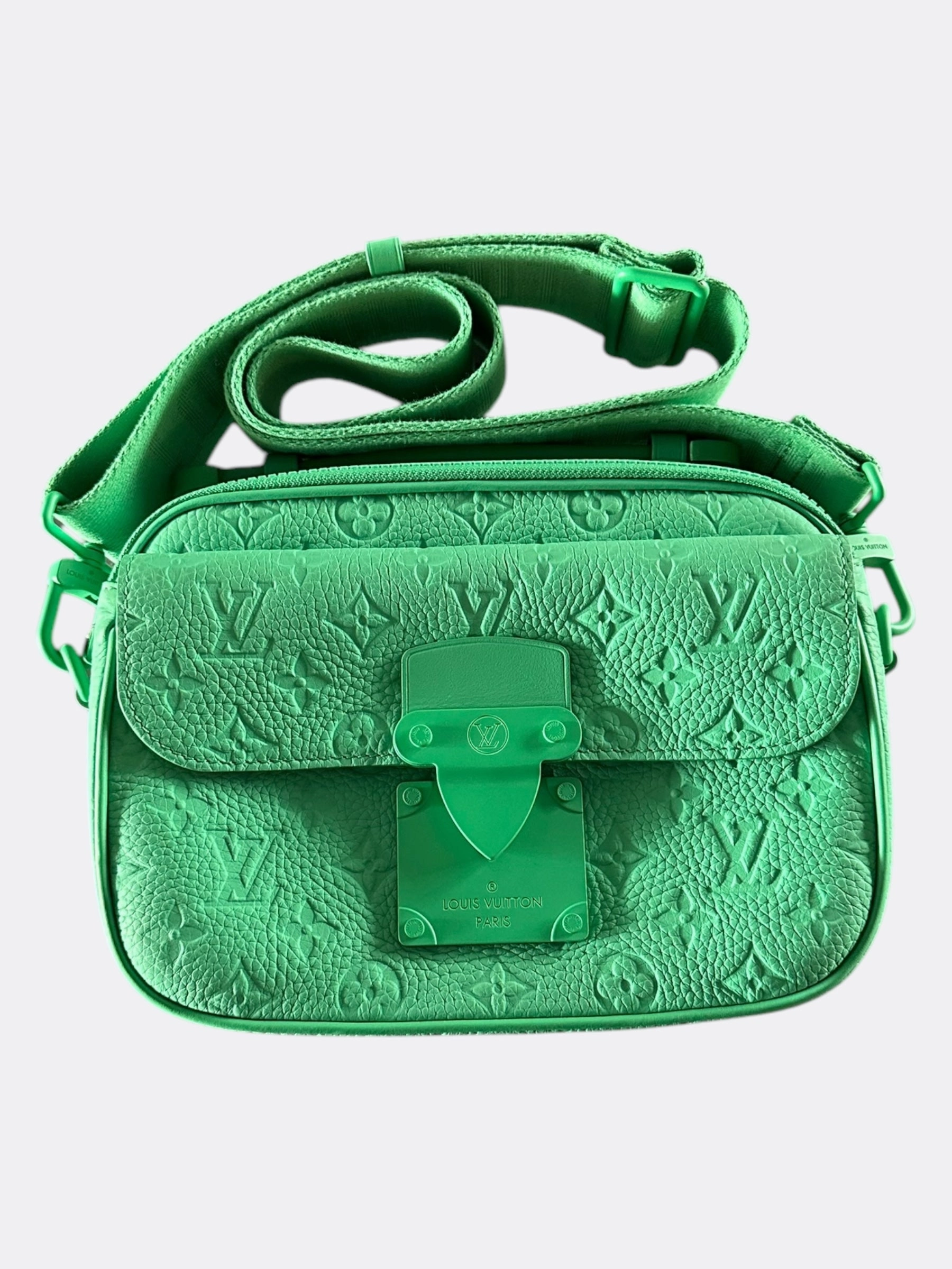 Louis Vuitton Green Taurillon Monogram S-Lock Messenger Bag