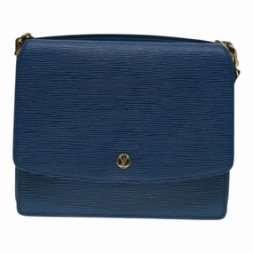 Louis Vuitton Grenelle Blue Leather Shoulder Bag
