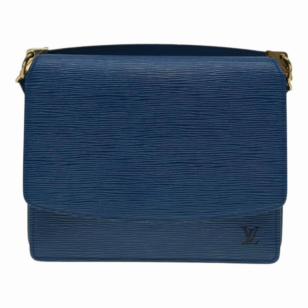 Louis Vuitton Grenelle Blue Leather Shoulder Bag