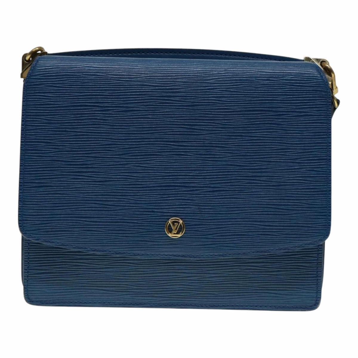 Louis Vuitton Grenelle Blue Leather Shoulder Bag