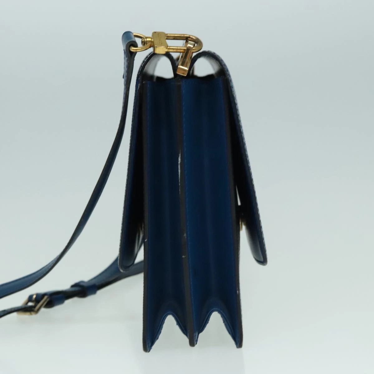 Louis Vuitton Grenelle Blue Leather Shoulder Bag
