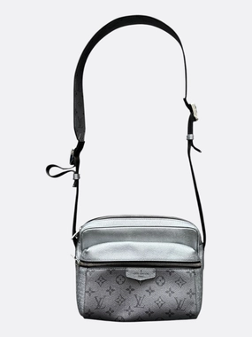 Louis Vuitton Gunmetal Silver Taigarama Outdoor Messenger Bag