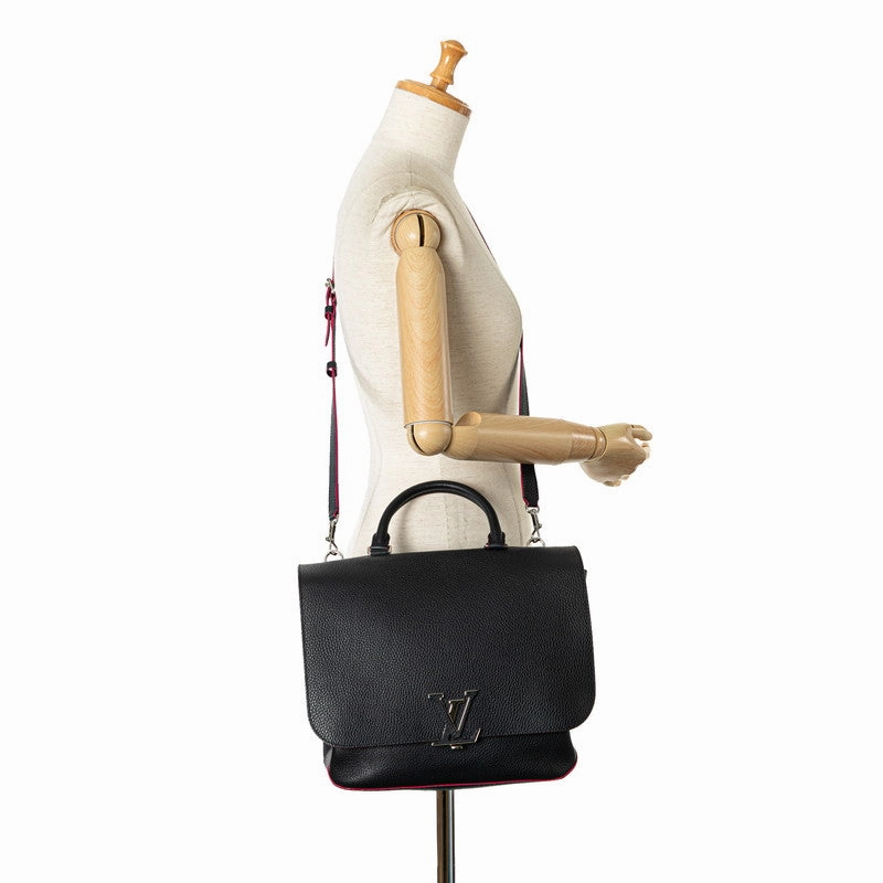 Louis Vuitton LV logo handbag shoulder bag 2WAY M42285 Navy pink leather ladies LOUIS VUITTON