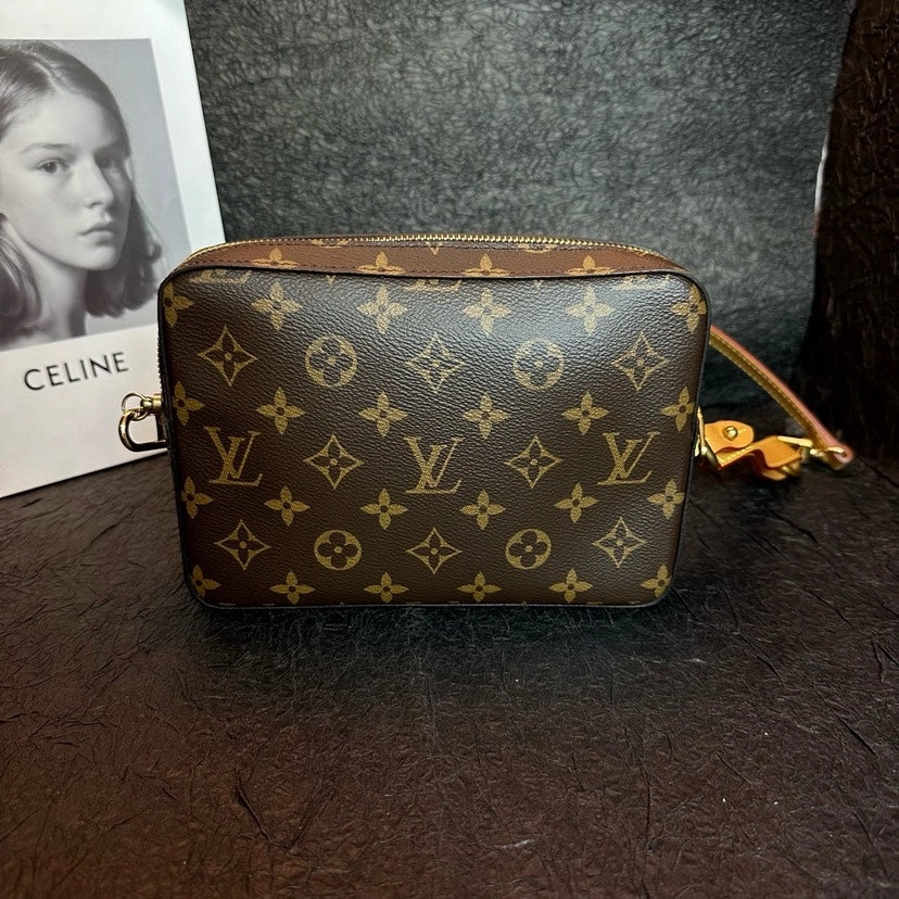Louis Vuitton Monogram Box Shoulder Bag Brown Medium
