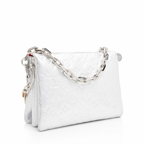 Louis Vuitton Monogram Embossed Metallic Lambskin Coussin PM Shoulder Bag (SHF-vZC5uL)