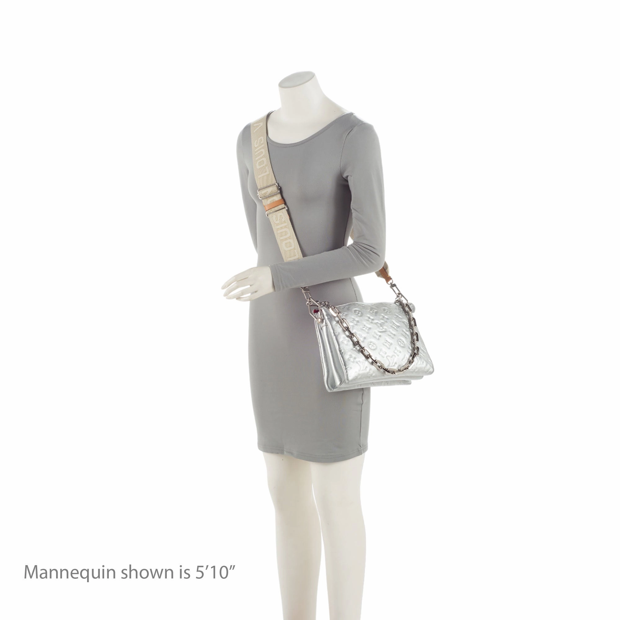 Louis Vuitton Monogram Embossed Metallic Lambskin Coussin PM Shoulder Bag (SHF-vZC5uL)