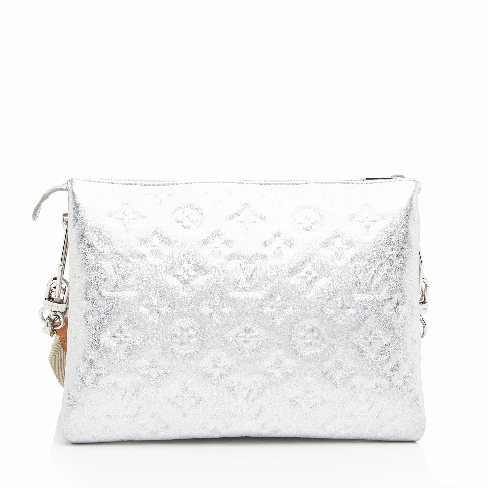 Louis Vuitton Monogram Embossed Metallic Lambskin Coussin PM Shoulder Bag (SHF-vZC5uL)