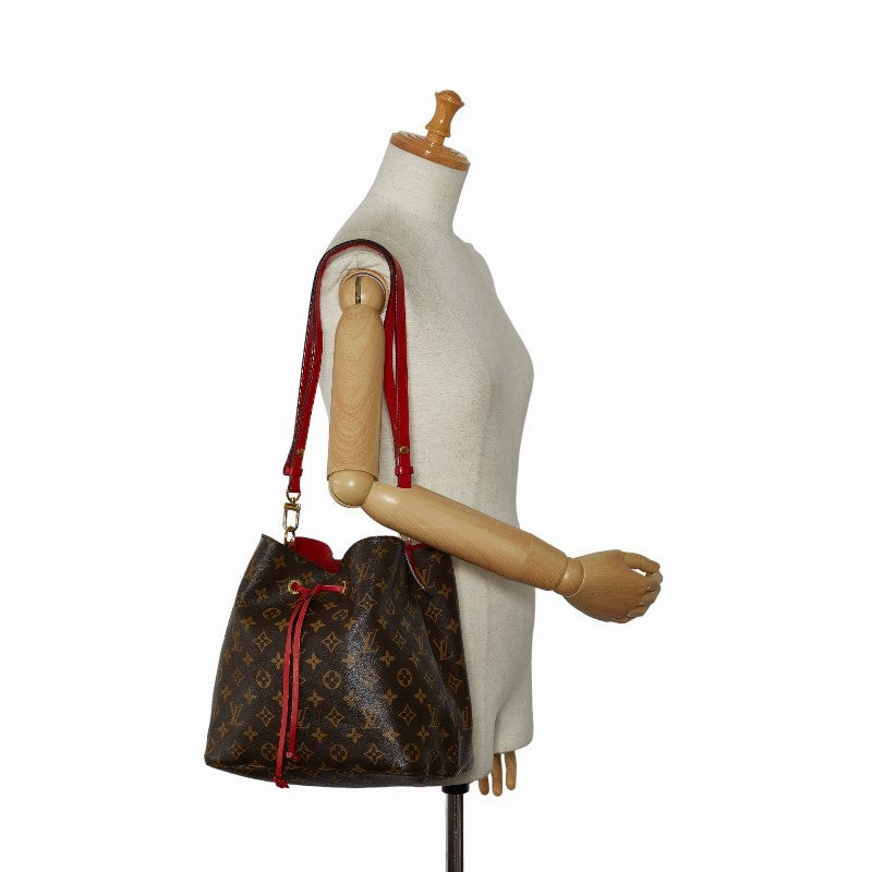 Louis Vuitton Monogram M44021 PVC/Ledger Shoulder Bag Cocklic Red Brown