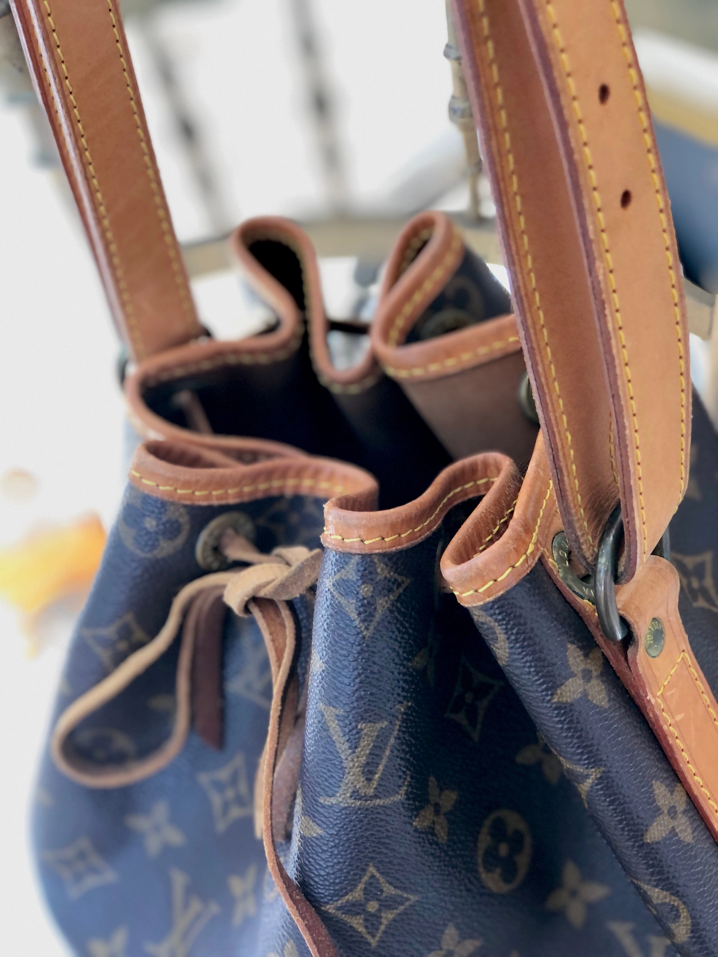 LOUIS VUITTON Monogram Noe M42224 Drawstring Shoulder bag Brown Vintage Old m7wx8x