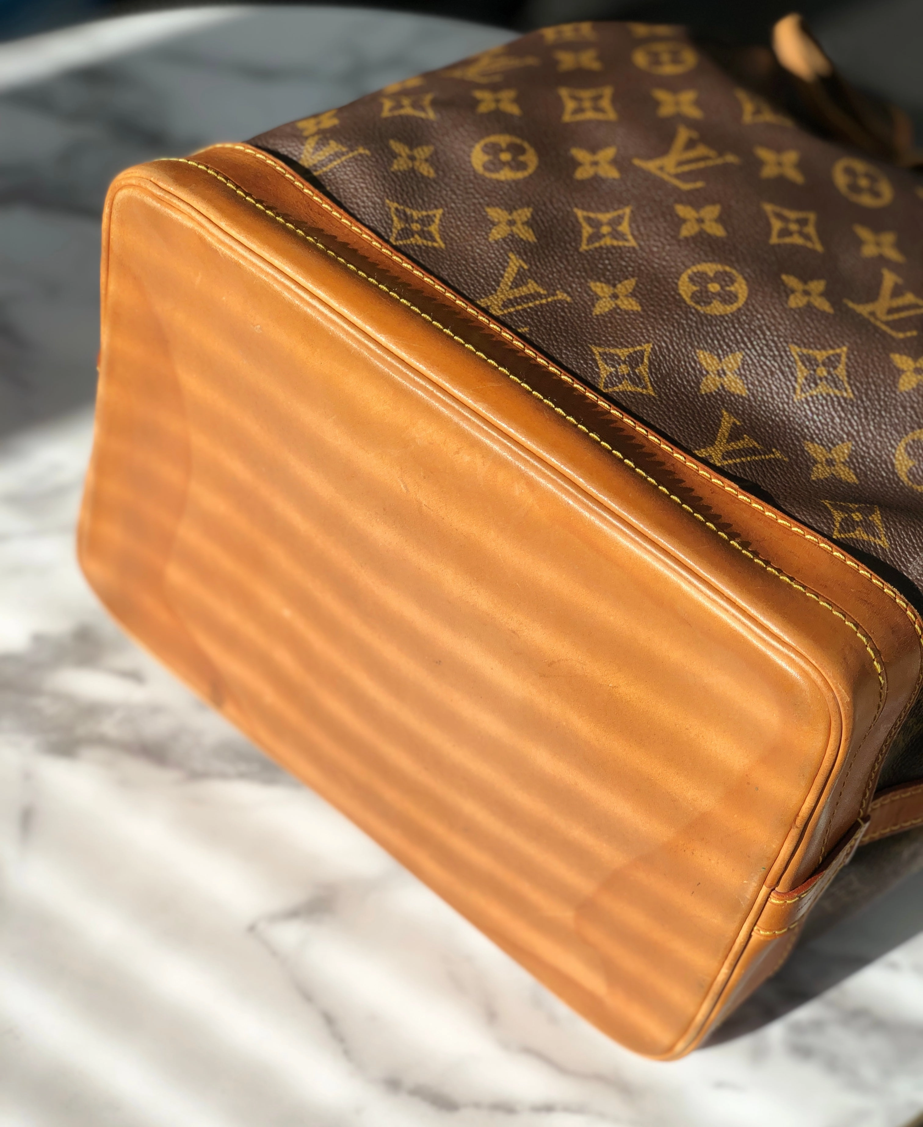 LOUIS VUITTON Monogram Noe M42224 Drawstring Shoulder bag Brown Vintage Old m7wx8x