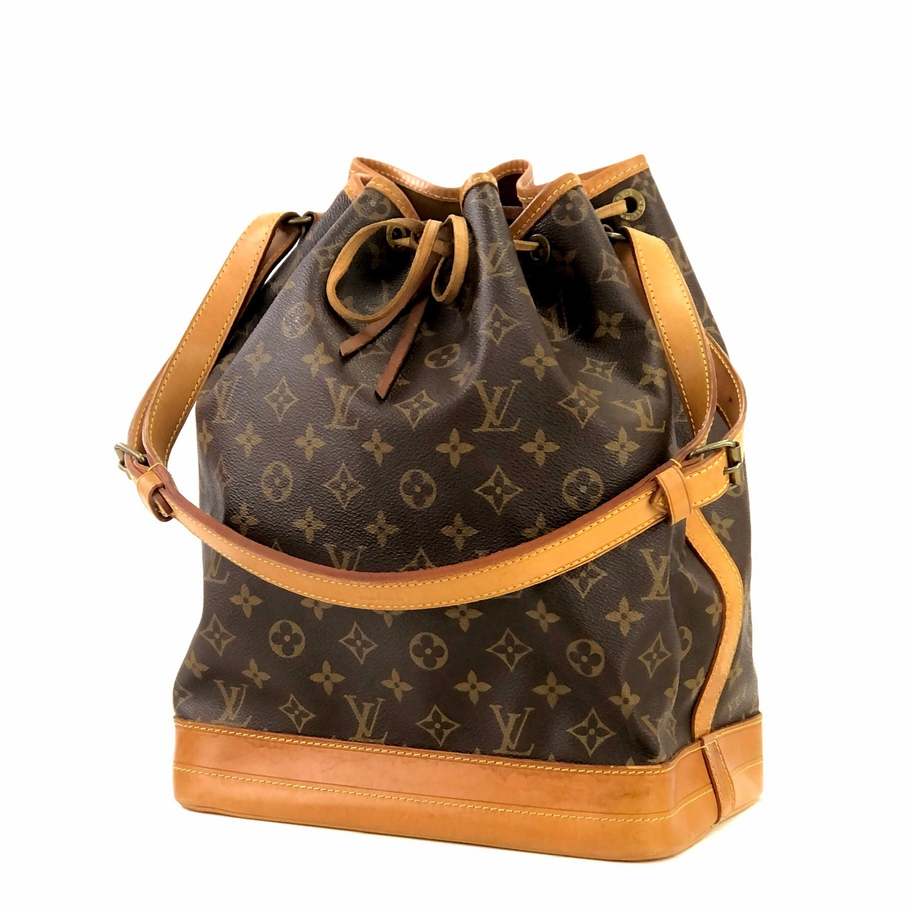 LOUIS VUITTON Monogram Noe M42224 Drawstring Shoulder bag Brown Vintage Old m7wx8x