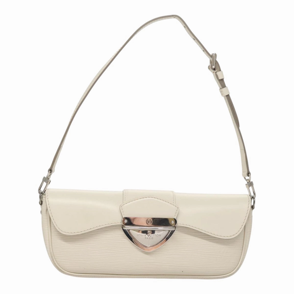 Louis Vuitton Montaigne White Leather Shoulder Bag