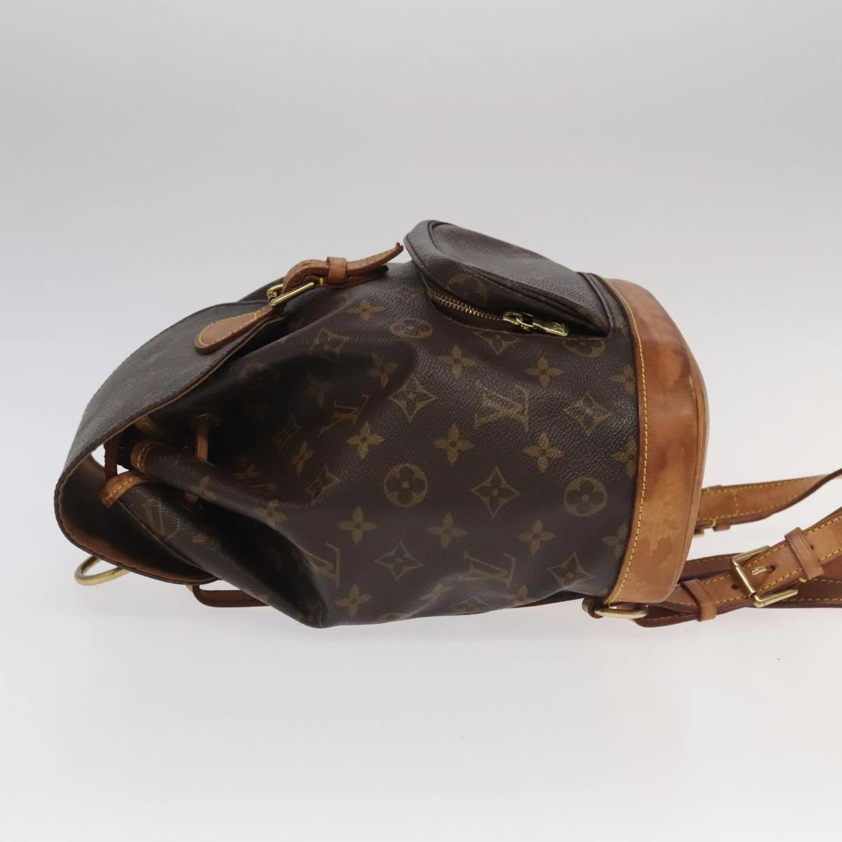 Louis Vuitton Montsouris Mm Brown Canvas Backpack Bag