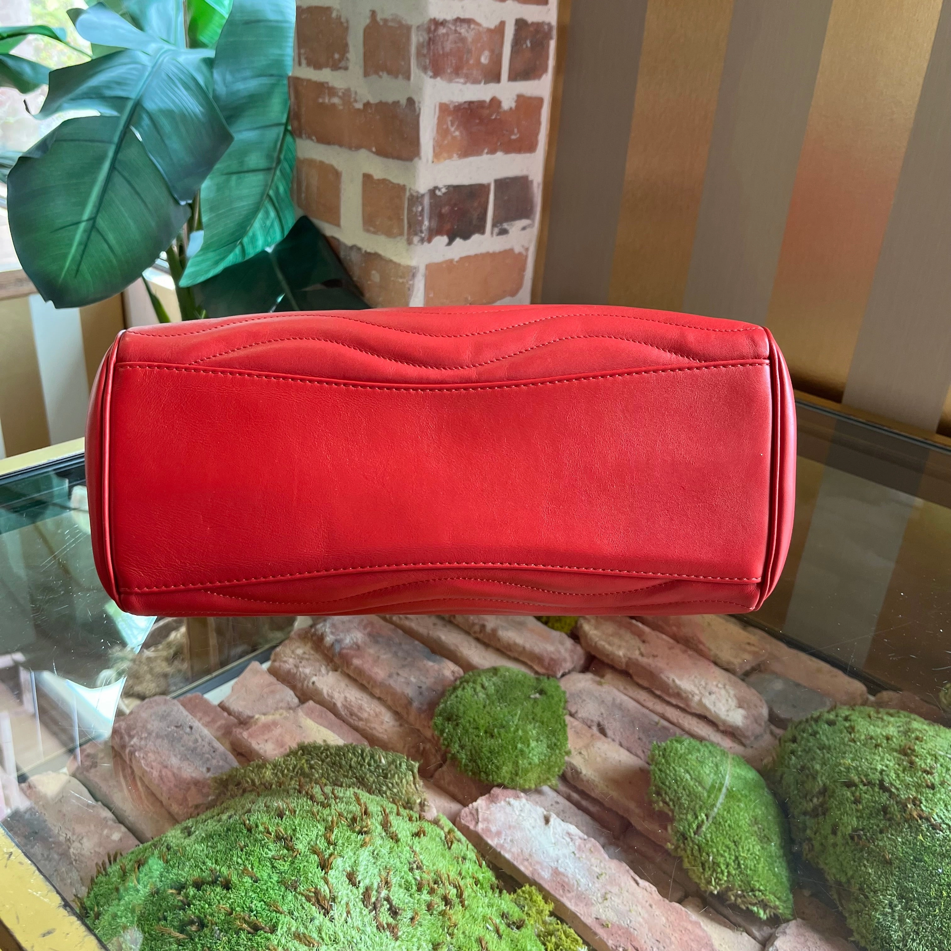 LOUIS VUITTON New Wave Red Leather Chain Tote Bag