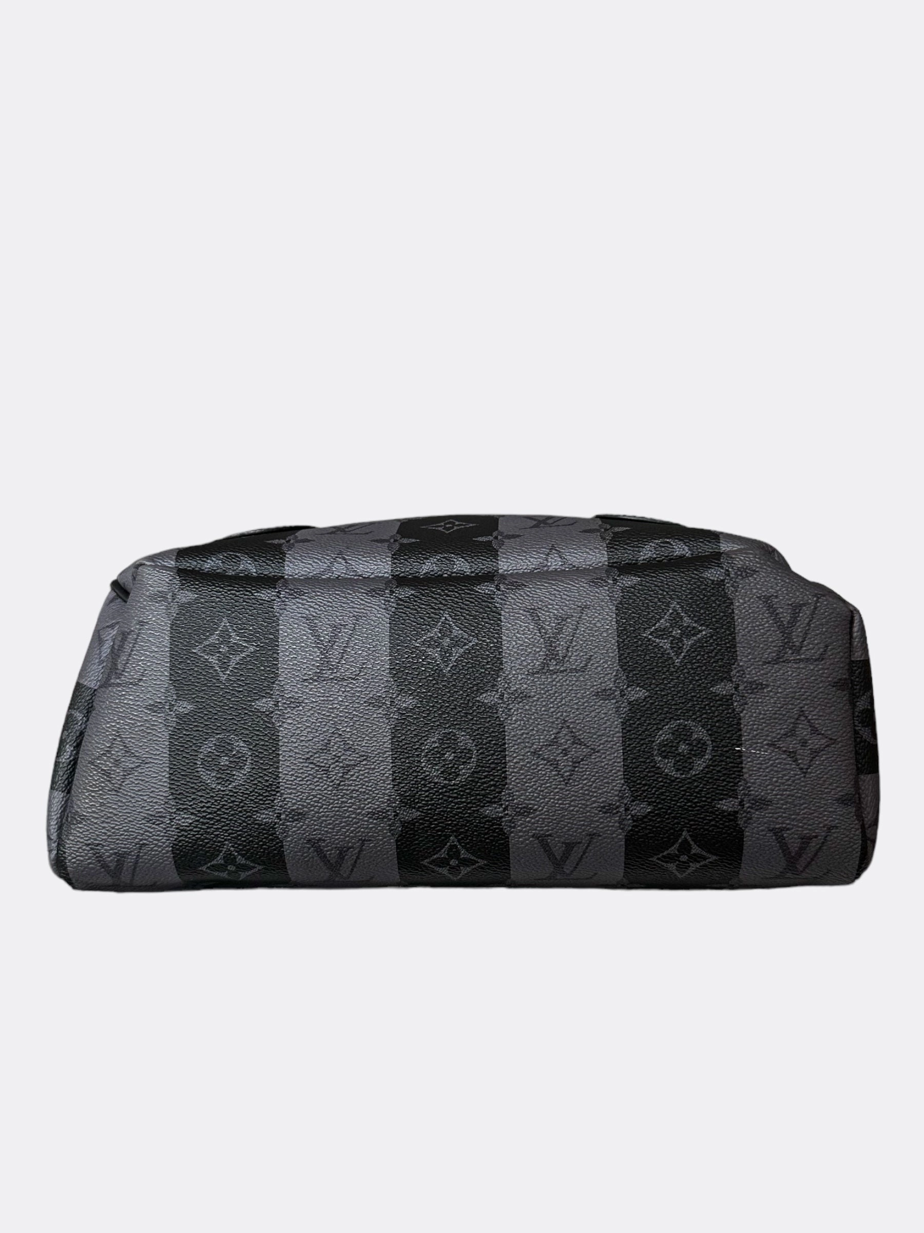 Louis Vuitton Nigo Grey Striped Monogram Utilitary Backpack