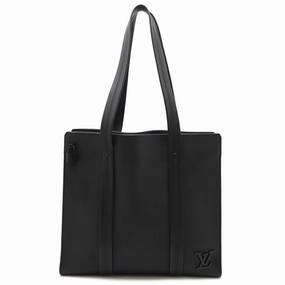 Louis Vuitton Noir Leather Tote Bag (Pre-Owned)