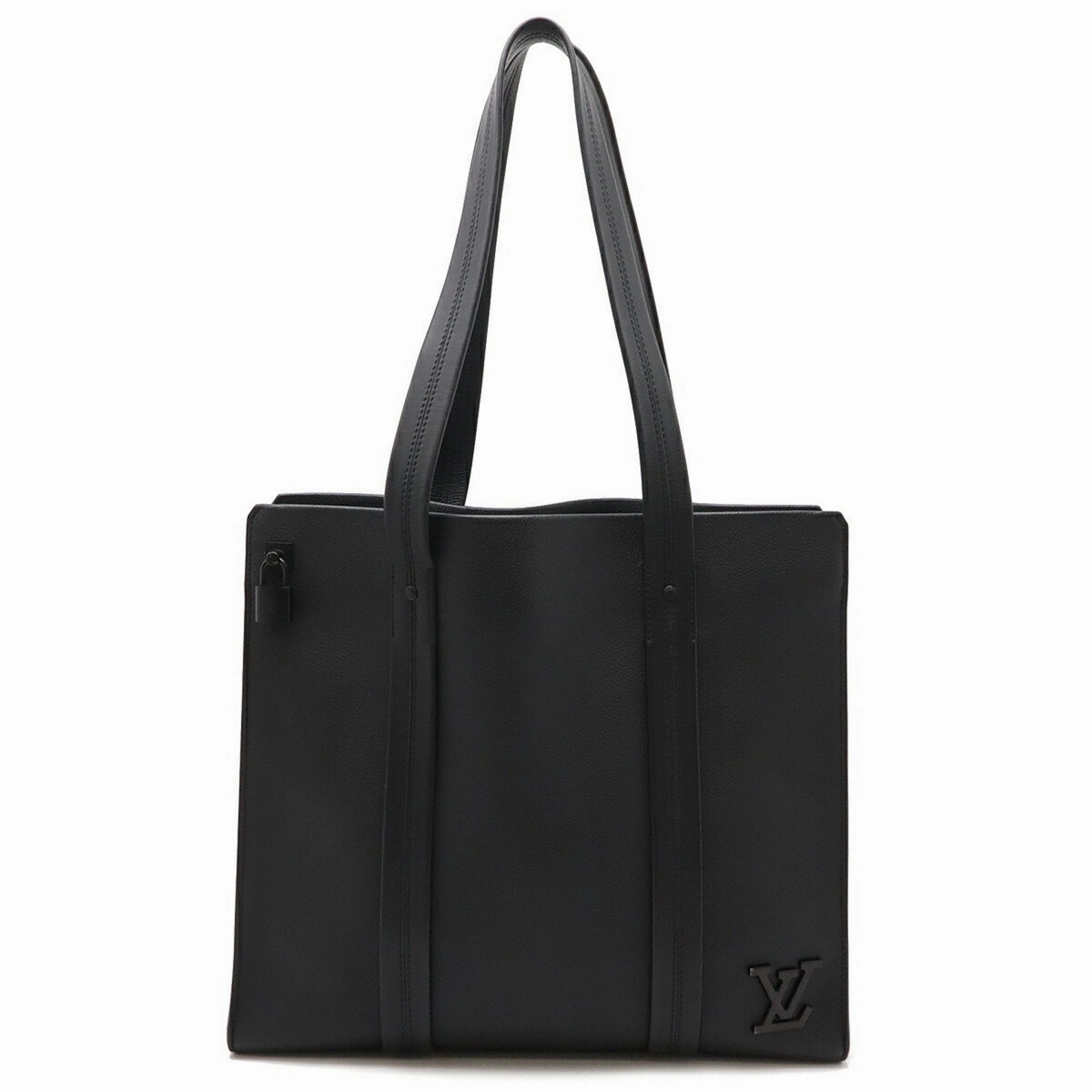 Louis Vuitton Noir Leather Tote Bag (Pre-Owned)