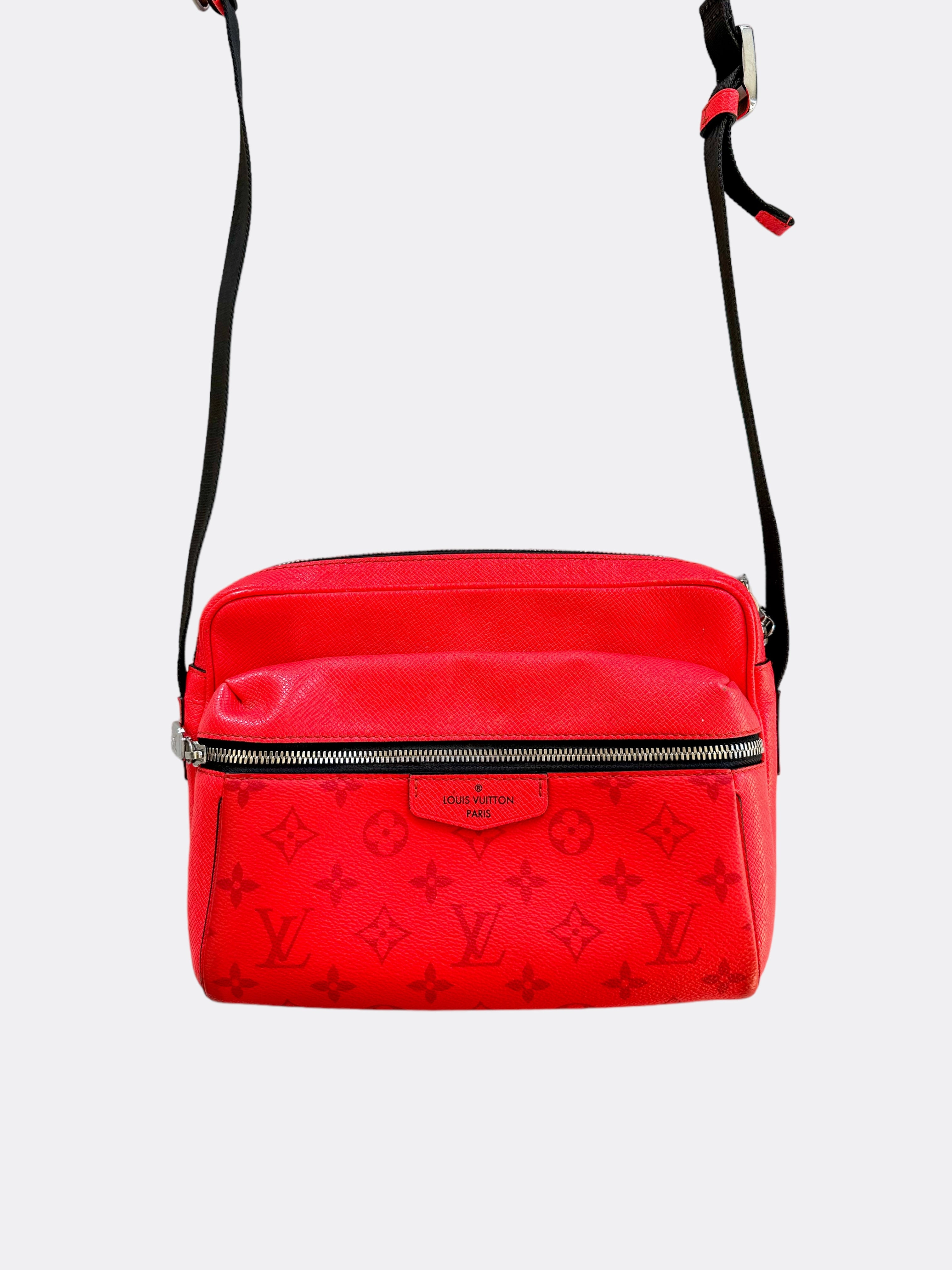 Louis Vuitton Red Taigarama Monogram Outdoor Messenger Bag