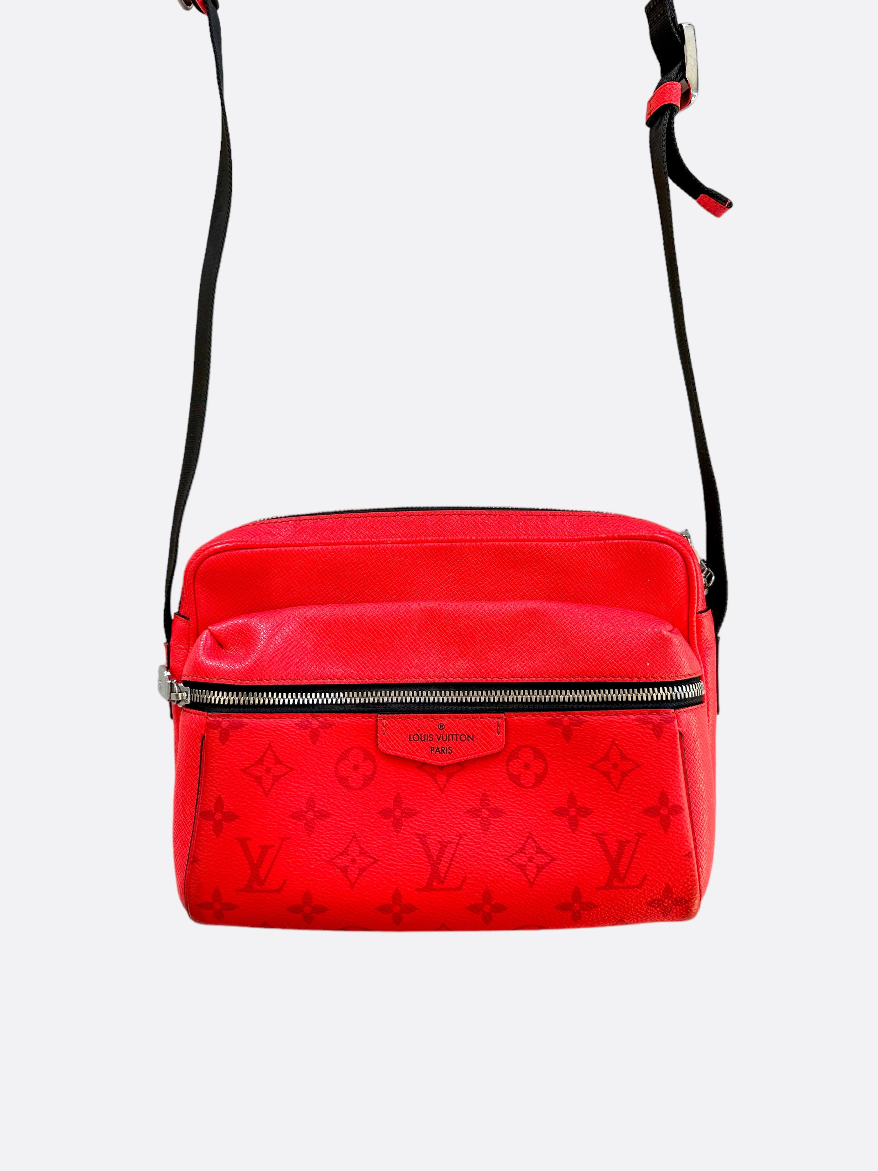 Louis Vuitton Red Taigarama Monogram Outdoor Messenger Bag