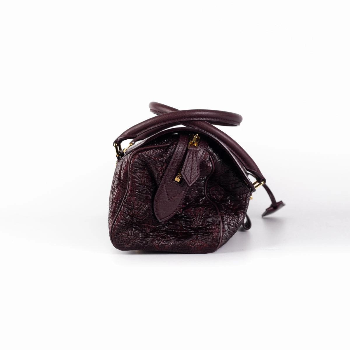 Louis Vuitton Seasonal Tubular Bag Burgundy Croc Embossed