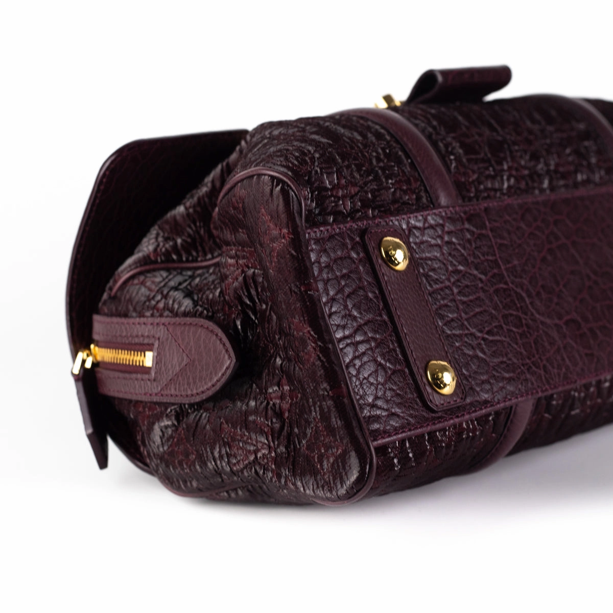 Louis Vuitton Seasonal Tubular Bag Burgundy Croc Embossed