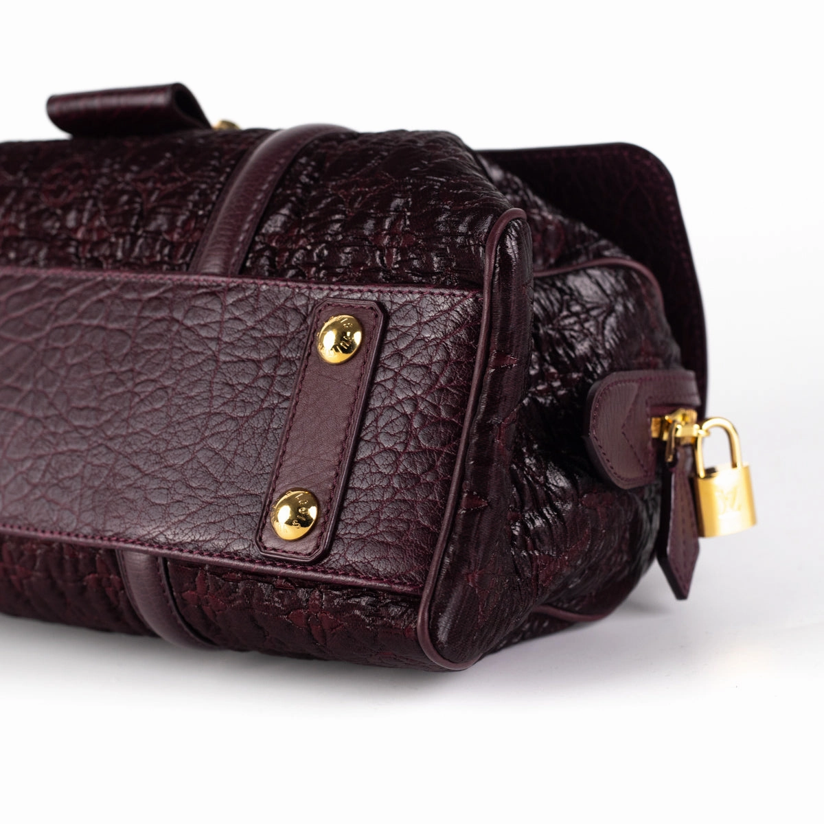 Louis Vuitton Seasonal Tubular Bag Burgundy Croc Embossed