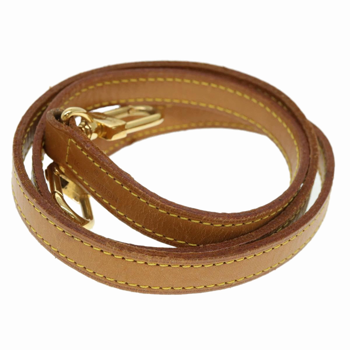 LOUIS VUITTON Shoulder Strap Leather 35.4"" Beige LV 38843