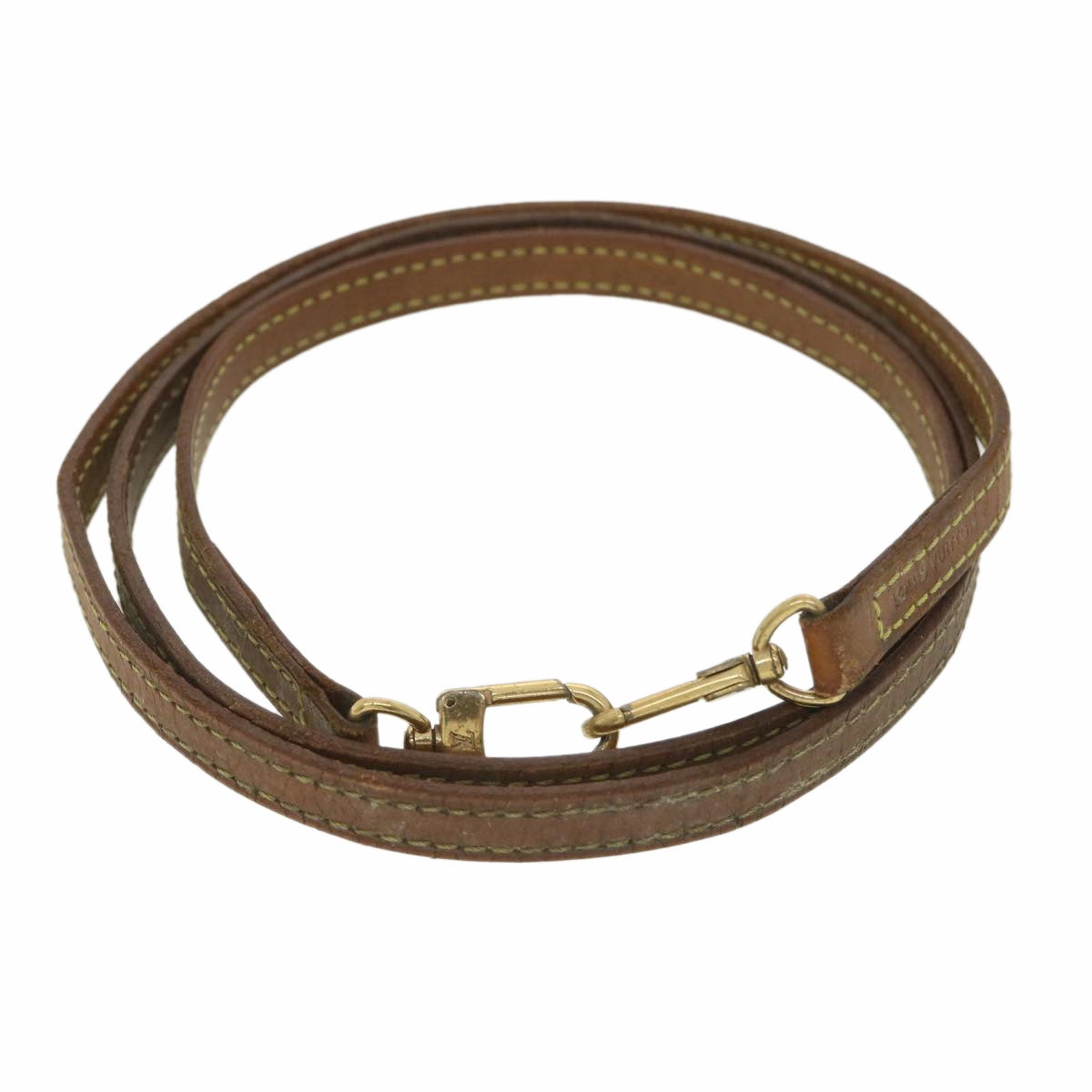 LOUIS VUITTON Shoulder Strap Leather 45.3"" Beige LV 38125